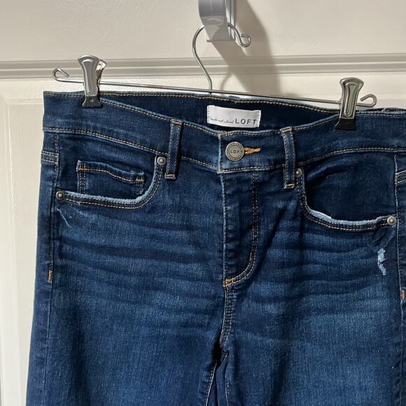Loft Modern Skinny Jeans Mid Rise Dark Wash Size 4 NWOT - Picture 3 of 6